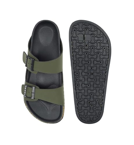 Image of AADI Men's Synthetic Leather Lightweight Comfortable Indoor Outdoor Daily Use Casual Slides /Slippers /Sandals /Floaters