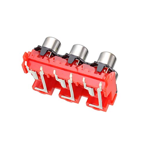 Conector RCA hembra para panel pcb rojo 9 pines 2 piezas miniatura 4