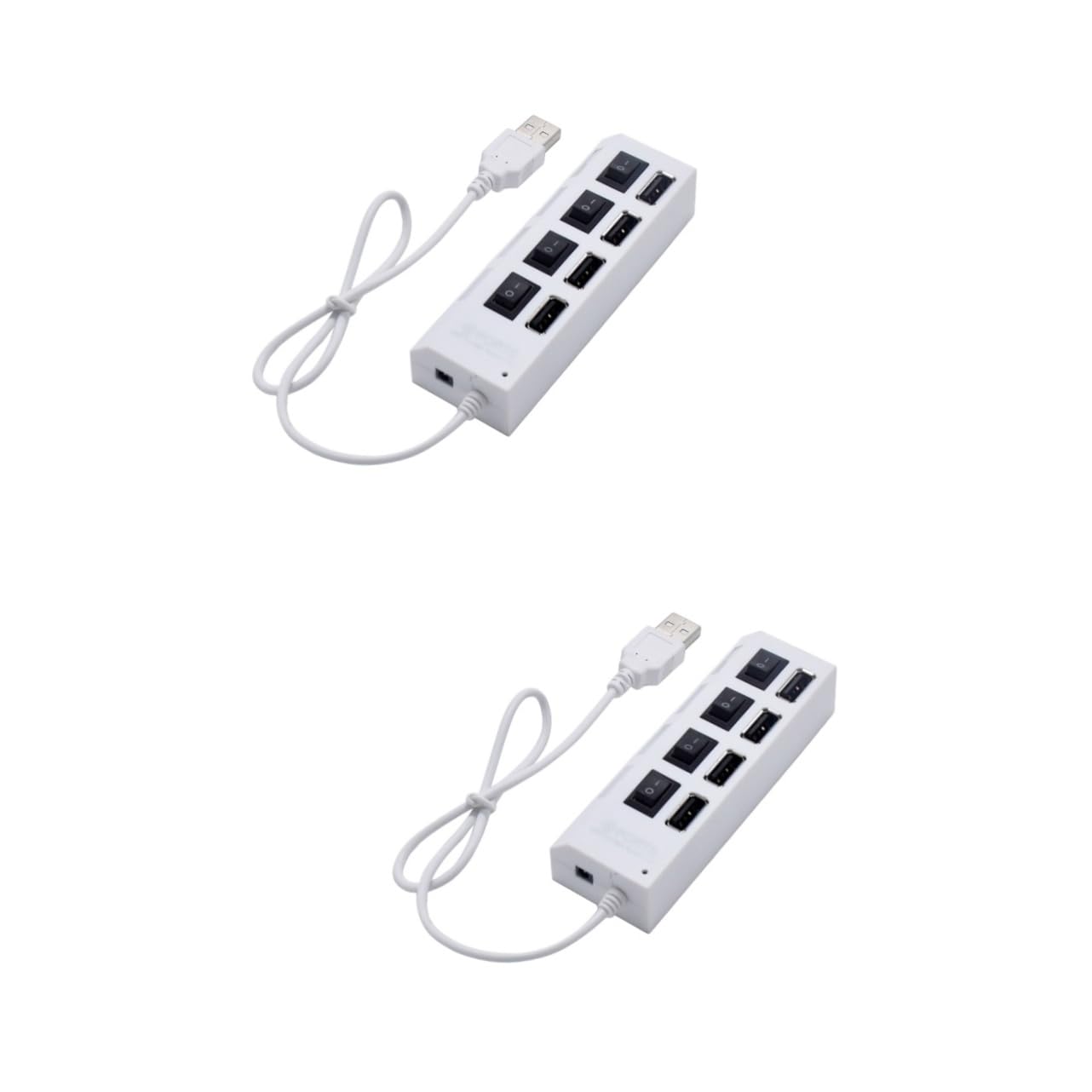 jojofuny2pcs 4 Usb Device Connector Videography Camera Esr Keyboard Hdd Keyboad Keypod Hard Disk The Keyboard Usb Hub Adapter Usb Splitter Usb Port Equipment Socket White