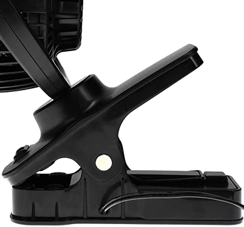 RoadPro RPUSBFAN Black 4-Inch Clip-on Fan for Vehicle or Desk USB Portable Mini Cooling Fan