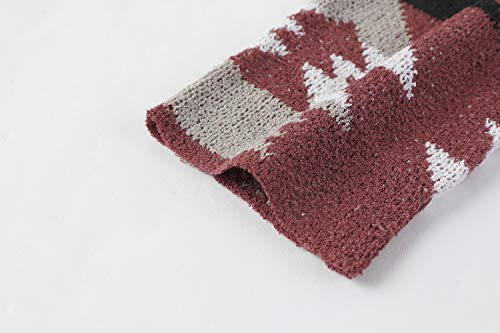 Ferbia Women Boho Cardigan Aztec Open Front Loose Slouchy Sweaters Tribal Long Sleeve Knitted Christmas Jacket Coat #TOP4