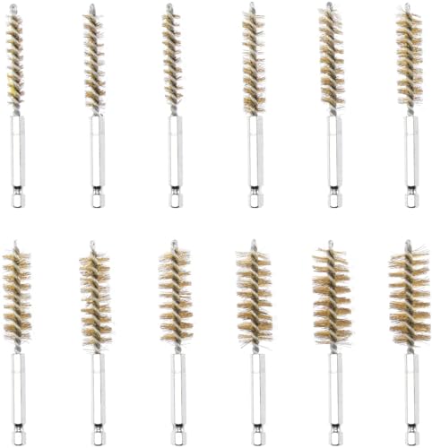 Image of NEIKO 00325A Wire Brush Drill Attachments with 1 /4-Inch Hex Shank, SAE and MM Brushes Assortment, Mountable on Power Drill or Die Grinder, 38-Piece Set