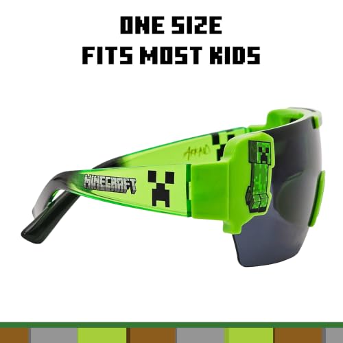 Image of ARKAID Minecraft Boys Sunglasses | Official Minecraft Gear | 100% UV Protection | Official Minecraft Boys Sunglasses and Sports Wraps | Impact Resistant | Gift Idea | Fits Most Kids