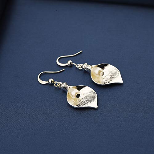 MYOSPARK Dainty Calla Lily with Faux Pearl Hook Drop Dangle Earrings Wedding Jewelry Gift For Bridal Bridesmaid Mom4