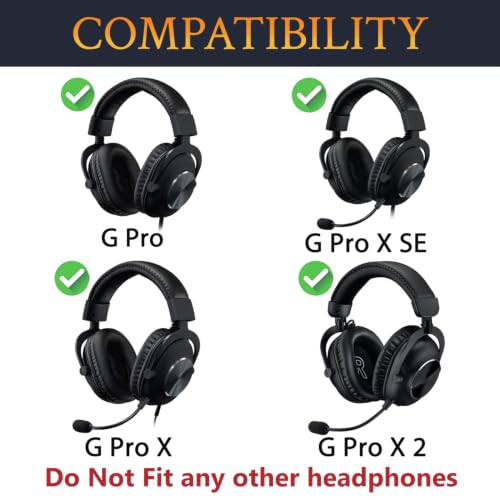 Image of SOULWIT Earpads for Logitech G Pro X Headphones - Black | for G Pro, G Pro X(1 /2 /SE) Headphones