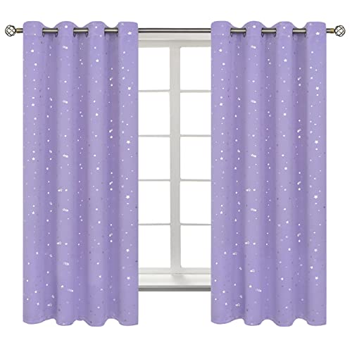 BGment Star Room Darkening Curtains - 2 Panels, Lilac