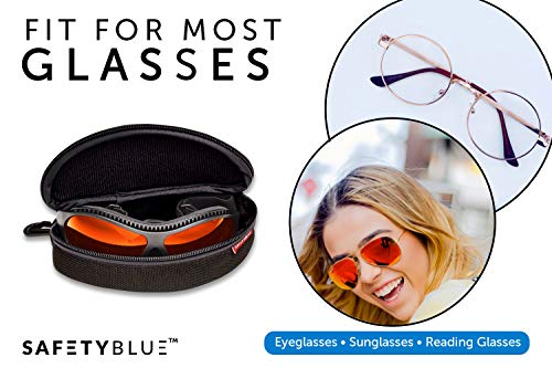 Safetyblue™ Soft Glasses Pouch Case –Keep Your Eyewear Safe – With Anti-Scratch Lining To Protect Your Eyeglass Lenses – Strong And Lightweight – With Carabiner & Belt Loops #TOP2