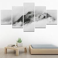 SIGNWIN 5 Panel Canvas Wall Art Foggy Scenery for Home Decorations Ready to Hang - 60