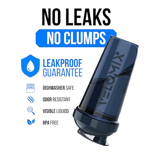 VELOMIX -4 PACK 28 Oz Protein Shaker Bottle for Protein Mixes - 4x Wire Whisk | Leak Proof Shaker Cups for Protein Shakes | Large, Stackable Protein Shaker Bottles Pack | Dishwasher Safe (Aqua Depths) - Image 3
