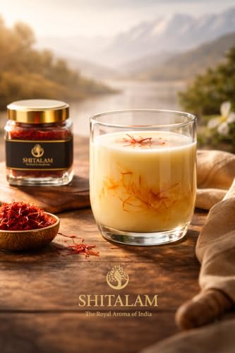 Image of Shitalam Kashmiri Saffron (Kesar) 1gram Premium Grade A+ Long Red Threads, Pure Handpicked Original Mongra Kesar for Milk, Tea, Biryani, Sweets, Desserts & Skincare, 1g Pack