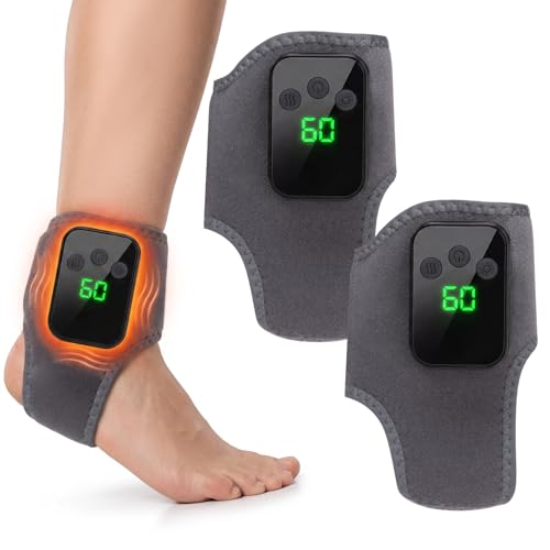 2 Stück Fußmassagegerät, 3-in-1 Fussmassagegerät Elektrisch Testsieger, Foot Massager mit Kompression & 3 Vibration Modi, 5 Wärmestufen, Schnurlos Tragbar Massagers für Neuropathie & Durchblutung