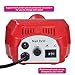 BYOOTIQUE 30000RPM Electric Nail Drill Art File Machine for Acrylic Nail Manicure Pedicure with Pedal Buffer 6 Diamond Professional Beauty Salon Red