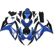ABS Plastic Full Fairing Kit Compatible for Suzuki GSXR600 GSXR750 K6 2006 2007 06 07 GSXR 600 GSXR 750 Fairings Injection Bodywork Blue Black Body Kit