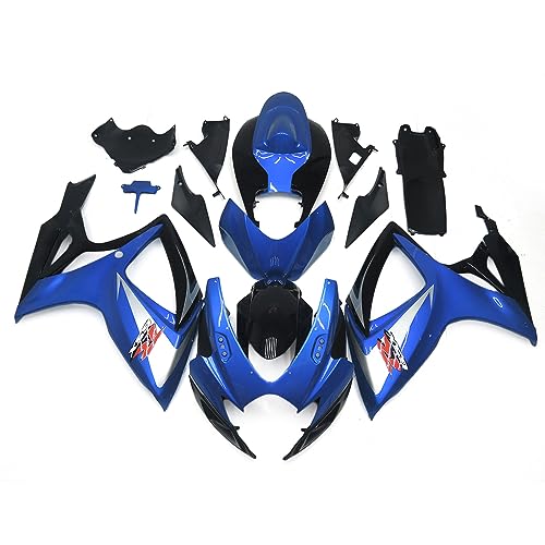 ABS Plastic Full Fairing Kit Compatible for Suzuki GSXR600 GSXR750 K6 2006 2007 06 07 GSXR 600 GSXR 750 Fairings Injection Bodywork Blue Black Body Kit