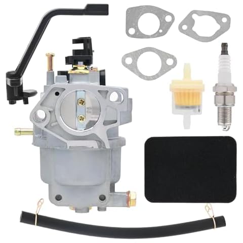 NIMTEK GP5500 GP6500 Carburetor with Filter for Generac GP5000 GP6500E GP7500E GP8000E Jingke Huayi 5KW 5.5KW 6.5KW OHV 389cc 188F 190F Generator Replace 0J58620157 0G8442A11 Cover