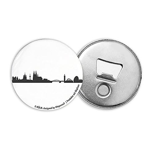 44spaces Köln Flaschenöffner Kühlschrankmagnet - Kapselheber Bieröffner, Rund Magnetisch Schwarz