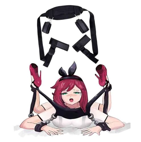 Bed Restraints Sex Queen Size Bed Bondaged Tie Downs Kit Ties for Ankles and Wrist Bar Women Straps for Adult Play King Mattress Blindfolds Hand Cuff Set for Adults Bedroom Couples Toys Sweater