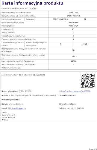 Pneu Été LINGLONG 215/40 R17 87Y XL pour berline et compacte sportive - 5