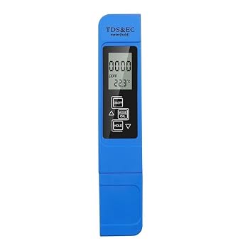 3 in 1 TDS Meter & EC Meter, Digital Water Tester, Easy to Use 0-9990 PPM Meter Kit, Compact for Drinking Water, Hydroponics, Plants, Aquarium, Pool. Not Include Battery CR2032,1Pcs