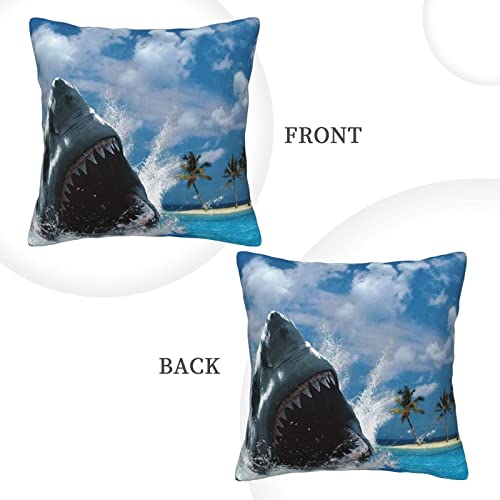 Taies d'oreiller velours côtelé requin océan maison 45x45cm - 4