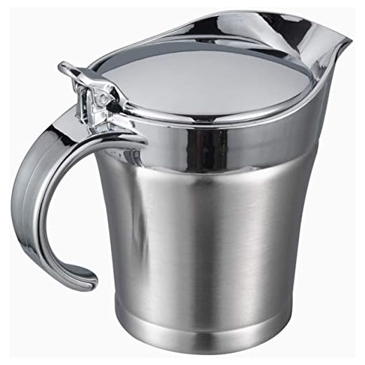 16OZ Gravy Boat Stainless Steel Gravy Warmer Serving Sauce Jug with Lid 450ML