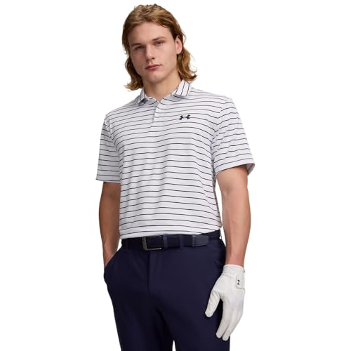 Under Armour Men's Matchplay Printed Golf Polo, 100 White, XL