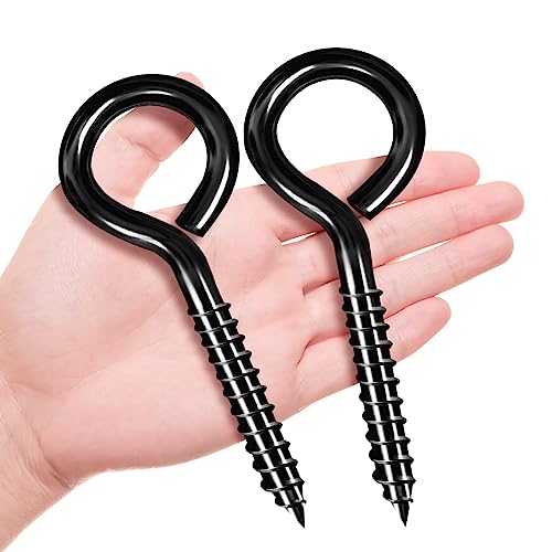 5 Inch Eye Hooks, Eye Bolts Screw in Hooks Carbon Steel, 12 Pcs, Large