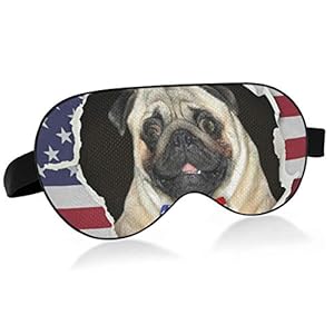 American Dog Sleep Mask Blindfold Blackout Cooling Funny Eye Mask for Sleeping with Elastic Strip for Women Man