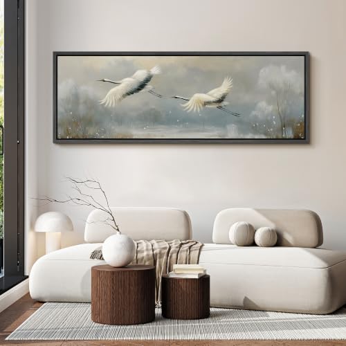 Image of MUDECOR Large Framed Canvas Print Wall Art Red Crane for Living Room