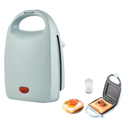 Multi-functional Breakfast Sandwich Make, Sandwich Maker Small Electric Grill with Reminder Light Baking Tool Kids Friendly Household Multifunctional Breakfast Machine Waffle Maker (blue)