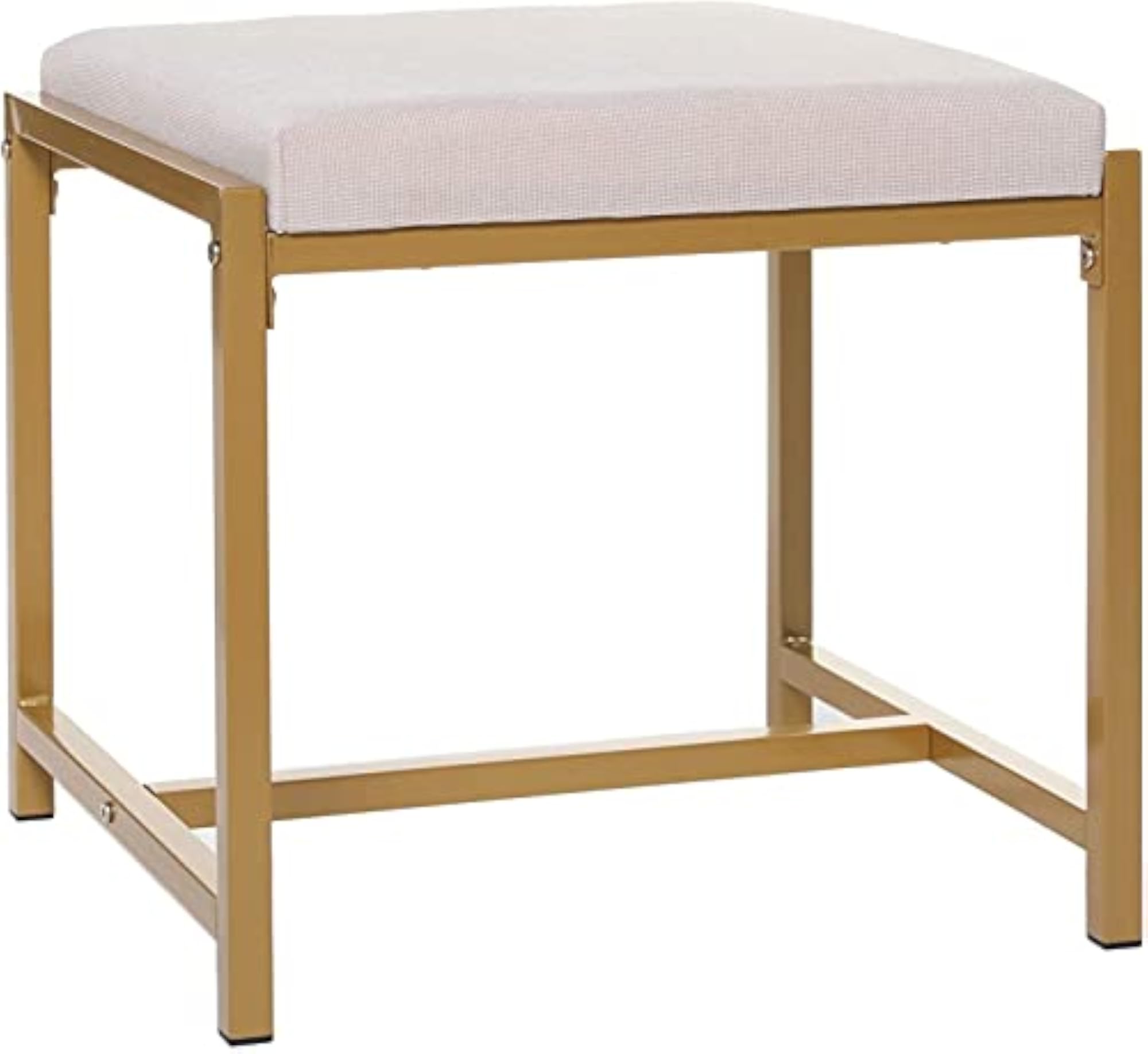 Large Vanity Stool with Metal Legs