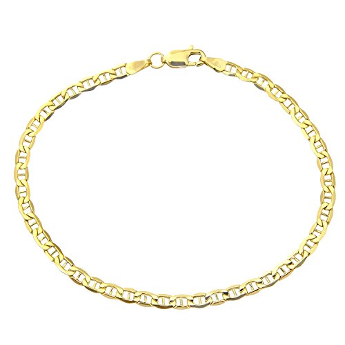 PRINS JEWELS Bransoletka 14 karatów / złoto 585 włoskie płaskie żółte złoto morskie łańcuszek na rękę szerokość 3,10 mm, 21 cm, Żółte złoto, Bez kamienia