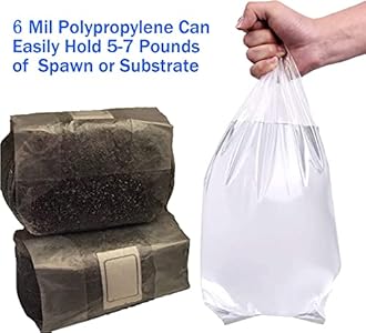 Gymgit 30Pcs Mushroom Grow Bags with 0.2 Micron Filter Patch, 6 Mil Polypropylene, Large Size 8" X 5" X 20" for Mushrooms and Bamboo Fungus Ganoderma Mushroom, Substrates Or Grains