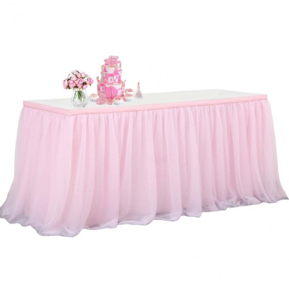 Jupe de table en tulle gaze de bureau romantique pour décoration de buffet