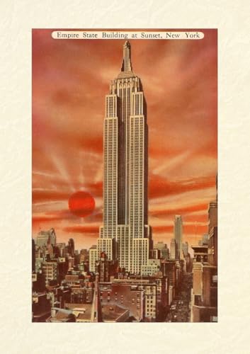 Vintage Lined Notebook Sunset, Empire State Building, New York City