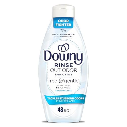 Image of Downy Free & Gentle Rinse Laundry Odor Remover, Scent Free, 48 FL OZ, Gentle on skin, No dyes or heavy perfumes, Fabric Softener and Laundry Odor Removal Rinse