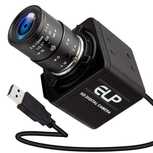  ELP 2 MP Global Shutter USB Camera 90 fps ad alta velocità di fotogrammi 2,8-12 mm 4 volte obiettivo zoom manuale, telecamera industriale per elaborazione di immagini, Lightburn, Jetson Nano, Live
