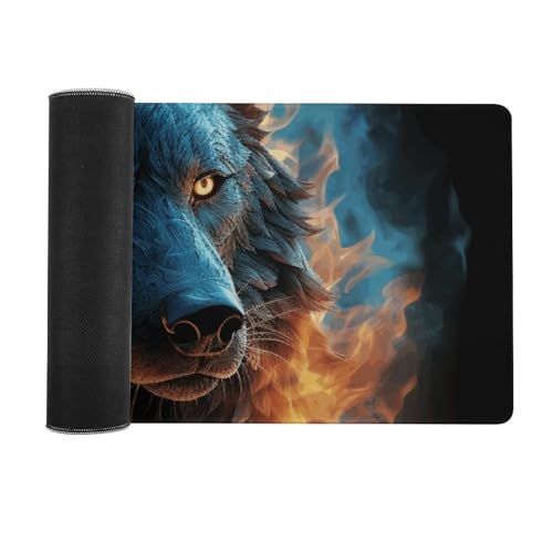 Tapis de souris grand taille antidérapante tapis écriture bureau motif loup