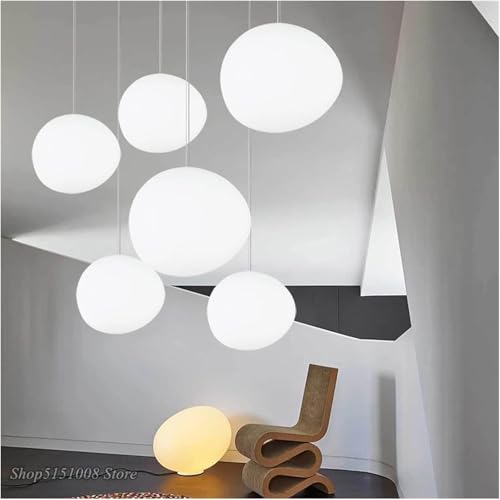 Lustres à LED en forme d'œuf en verre suspendus - 5
