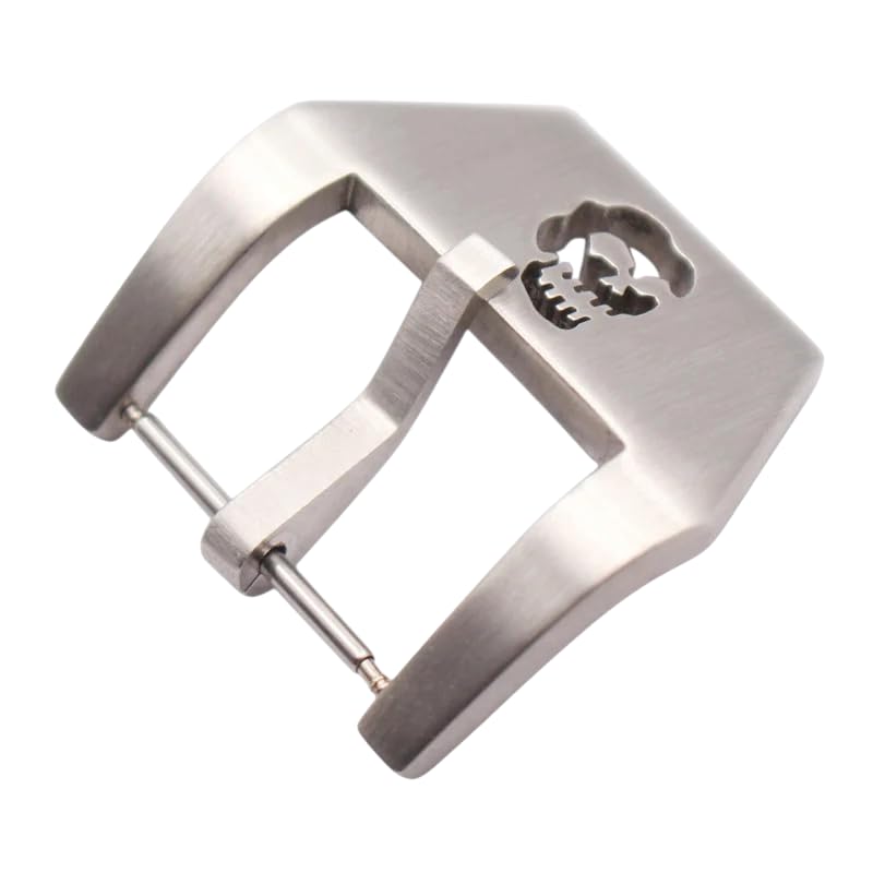 Fermoir montre tête de mort acier inoxydable boucle argent brossé 20mm 22mm 24mm 26mm