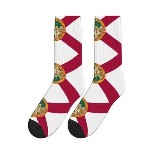 Florida State Flag Athletic Running Socks Performance Breathable Crew Socks Outdoor Sports Socks For Men Women4