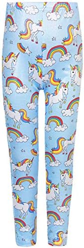 Girls Unicorn Leggings Tights Toddler Kids Pants Printing Full Length Children Trousers Rainbow Clouds 3-8 Years