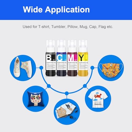 Autofill Sublimation Ink for Inkjet Printers ET-2720 ET-2400 ET-2803 ET-2830 ET-2760 ET-2800 ET-4800 ET-3760 ET-2850 ET-4800 ET-8550 400ML(4 Pack) — 사진 6