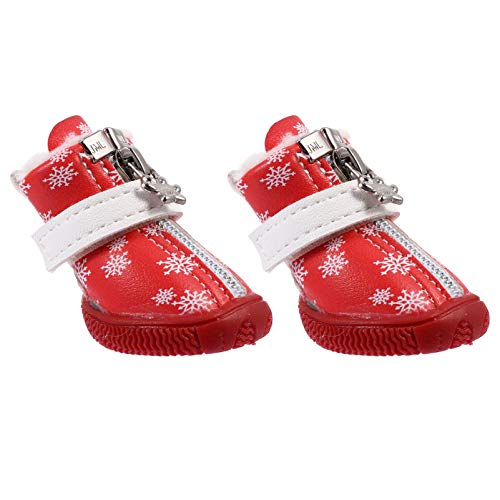 VILLCASE 4Pcs Botas de Cachorro ImpermeÃ¡veis â€‹â€‹Sapatos de Cachorro Protetor de Pata de Animal d