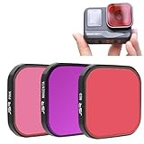 Honbobo Tauchfilter Pink/Rot/Violett Unterwasser Filter Objektiv Schutz Zubehör für Insta360 Ace Pro 2/Insta360 Ace Pro (3PCS)