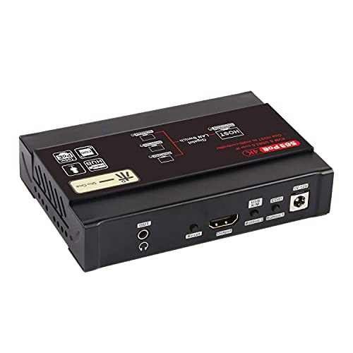Shuone Hdmi Kvm Extender 4K@30Hz, Kvm Over Tcp Ip Support Gigabit Poe Network Switch Up To 383Ft Cat6 To Hdmi Receiver (Black-383Ft Kvm Extender（Receiver Only）) #TOP1