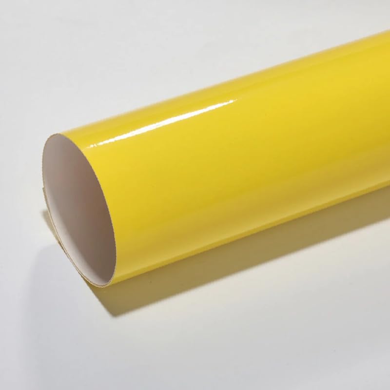 Image of CREON Vinyl Wrap for Car & Bike Self Adhesive Vinyl Wrap Sheet Sticker & Decal Roll Film Auto Car Vehical Air Release (1 feet x 5 feet, Yellow Glossy Wrap)