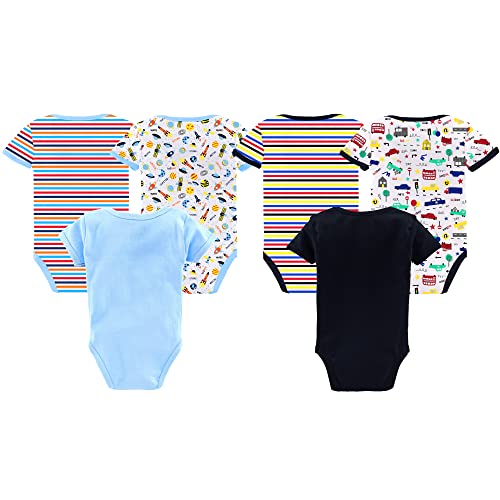Image of Kidbee Newborn Baby Half Sleeve Cotton Sleepsuits /Half Romper /Bodysuit /Onesies (Set of 6)