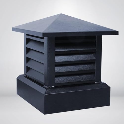 Aluminum Alloy Square Chimney Cap Rainproof with Tapered Top and Louver Outdoor Fireplace Vent Cover for Improved Draft and Protection