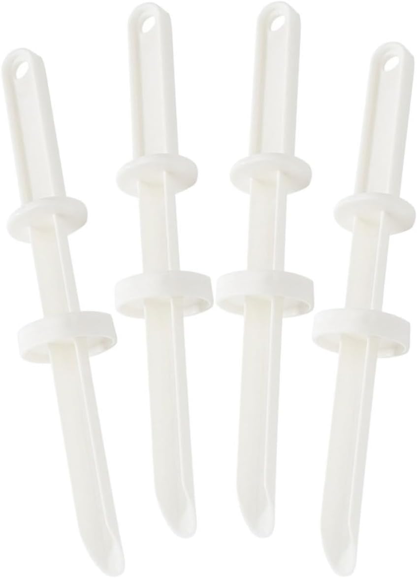 4pcs Reusable Kitchen Food Injector for Fish and Meats, White PP